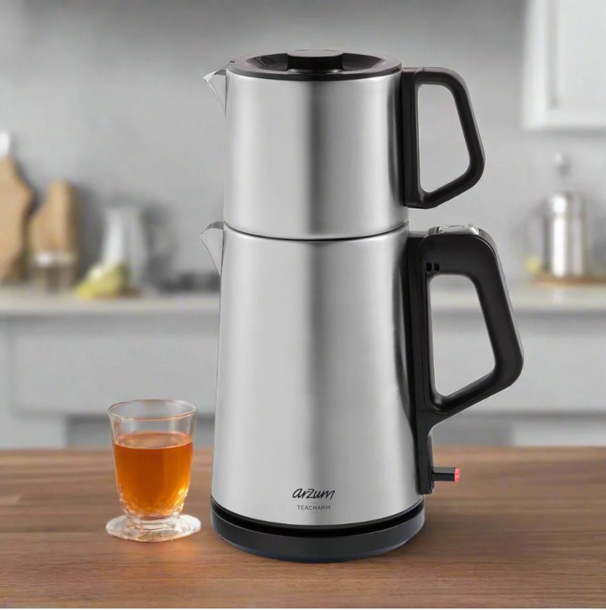 Arzum teacharm – RVS chrome elektrische Theepot – 1800 ml – 2200 W