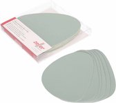 Zeller Glazenonderzetters - 12x stuks - Lederlook Mintgroen - 10x12cm - Kunstleer - Tafel - Glazen