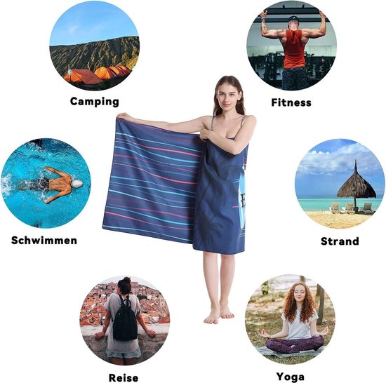 Serviette Plage Microfibre Extra Large JYHTK 75x160cm Football - Séchage Rapide Anti-Sable