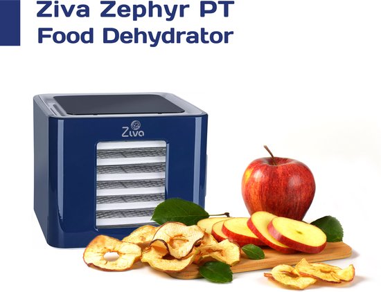 Ziva Zephyr PT voedseldroger | droogoven | dehydrator | 6 kunststof drooglades (voedselveilig) - perfect voor het drogen van fruit, vlees, kruiden, groente, en meer!