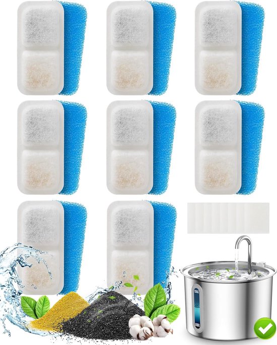 Oneisall 2L Drinkfontein filter refill PWF-001 PJ17021 - 8 pack - Waterdispenser - Waterbak - Kat en hond