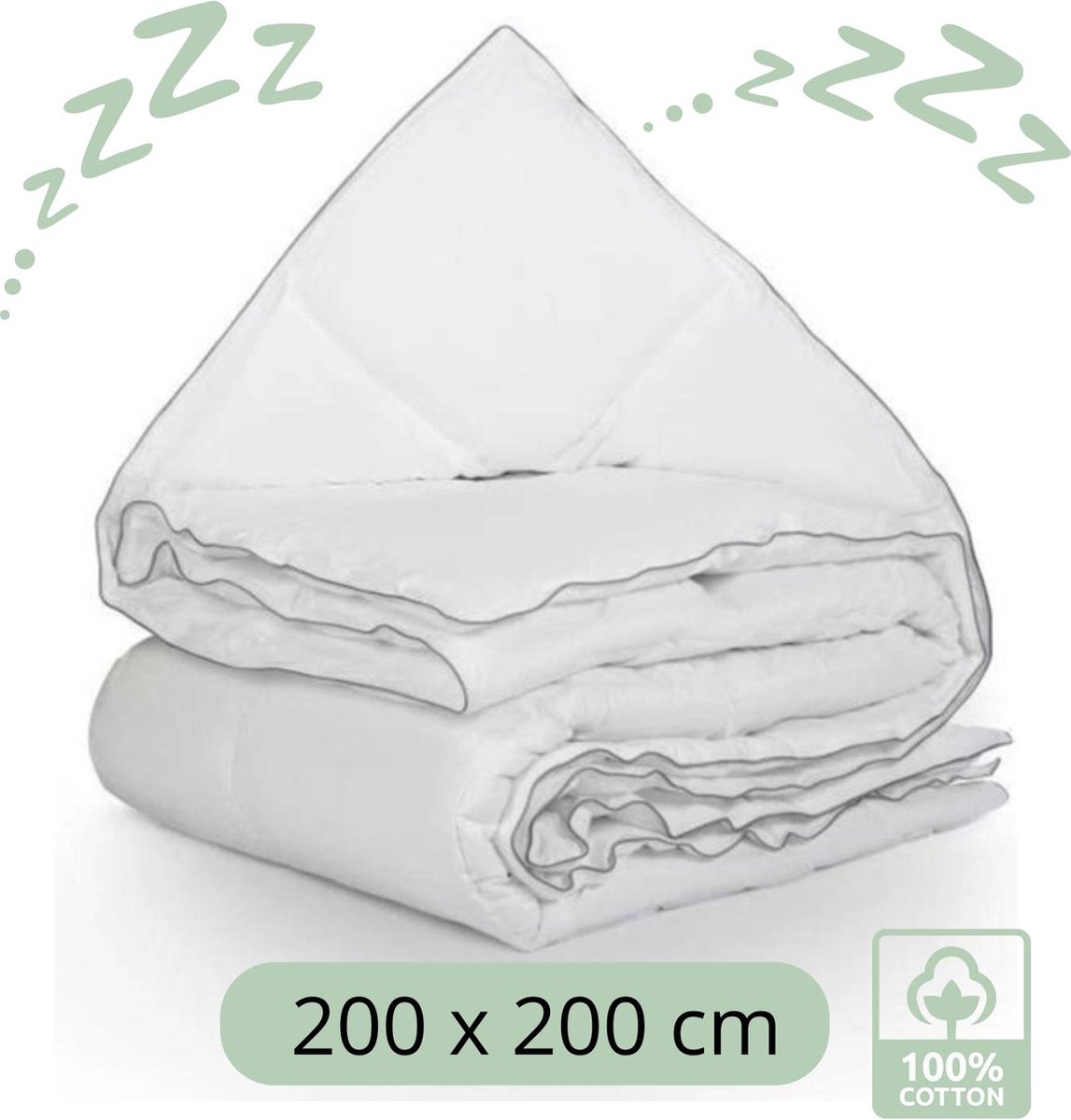 Droomtextiel All Season Dekbed - 100% Katoen - Hotelkwaliteit - Tweepersoons 200x200 cm - Comfort & Ademend - Antiallergisch - Hoogwaardige Kwaliteit - Heerlijk Zacht
