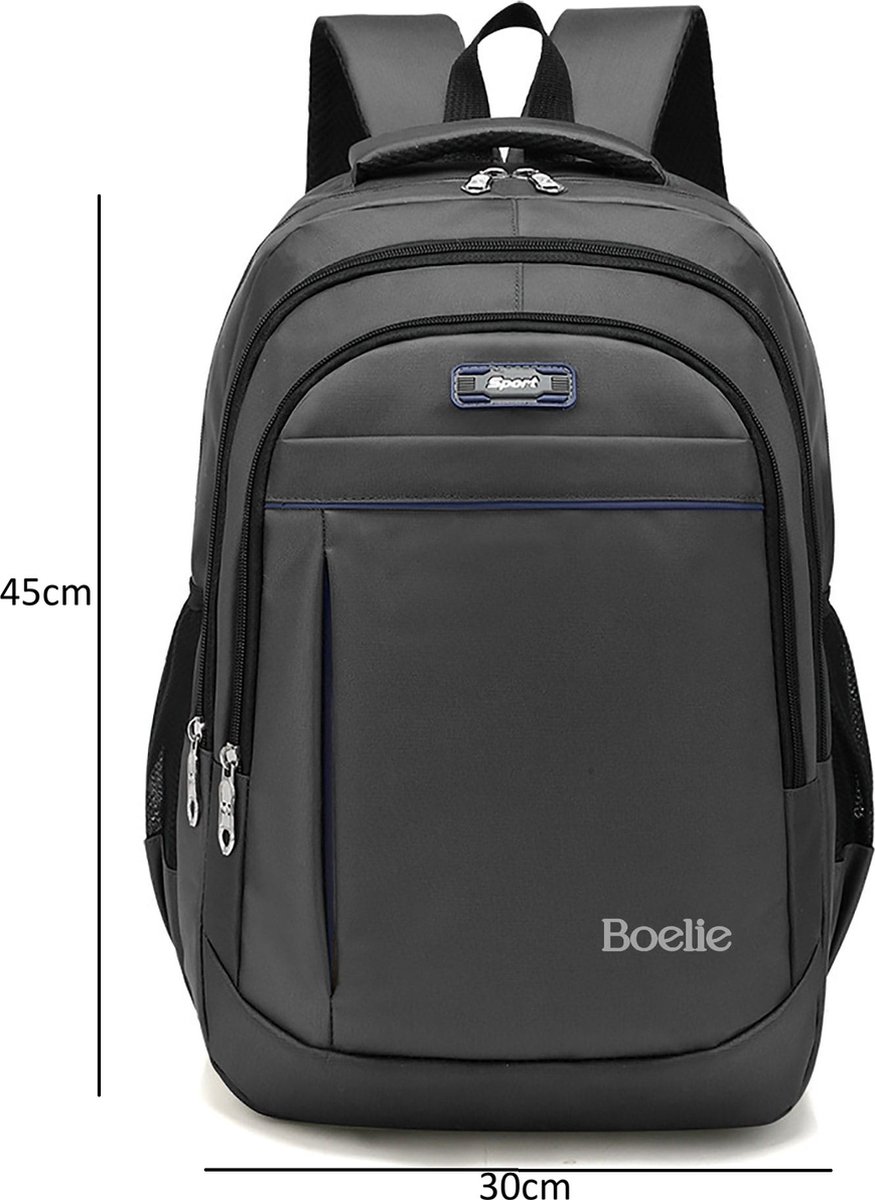 Ruime laptop rugtas, grijs, 17" laptop (45x30x24cm)