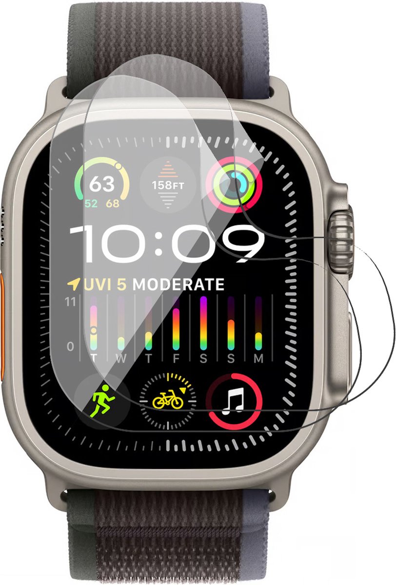 Screenprotector geschikt voor Apple Watch Ultra 1 / 2 - 2x FlexGuard Screen Protector