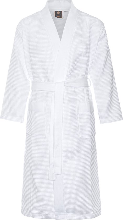 Kimono wafel badjas wit-3xl