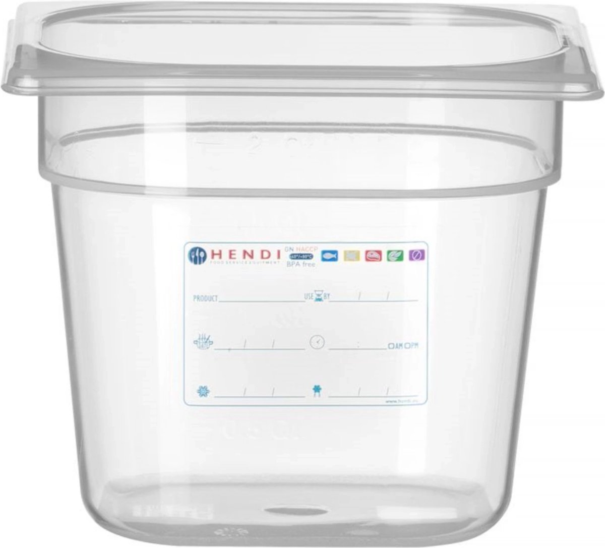 HENDI Gastronorm container – luchtdicht – 2,4L – transparant – 176x162x150 mm