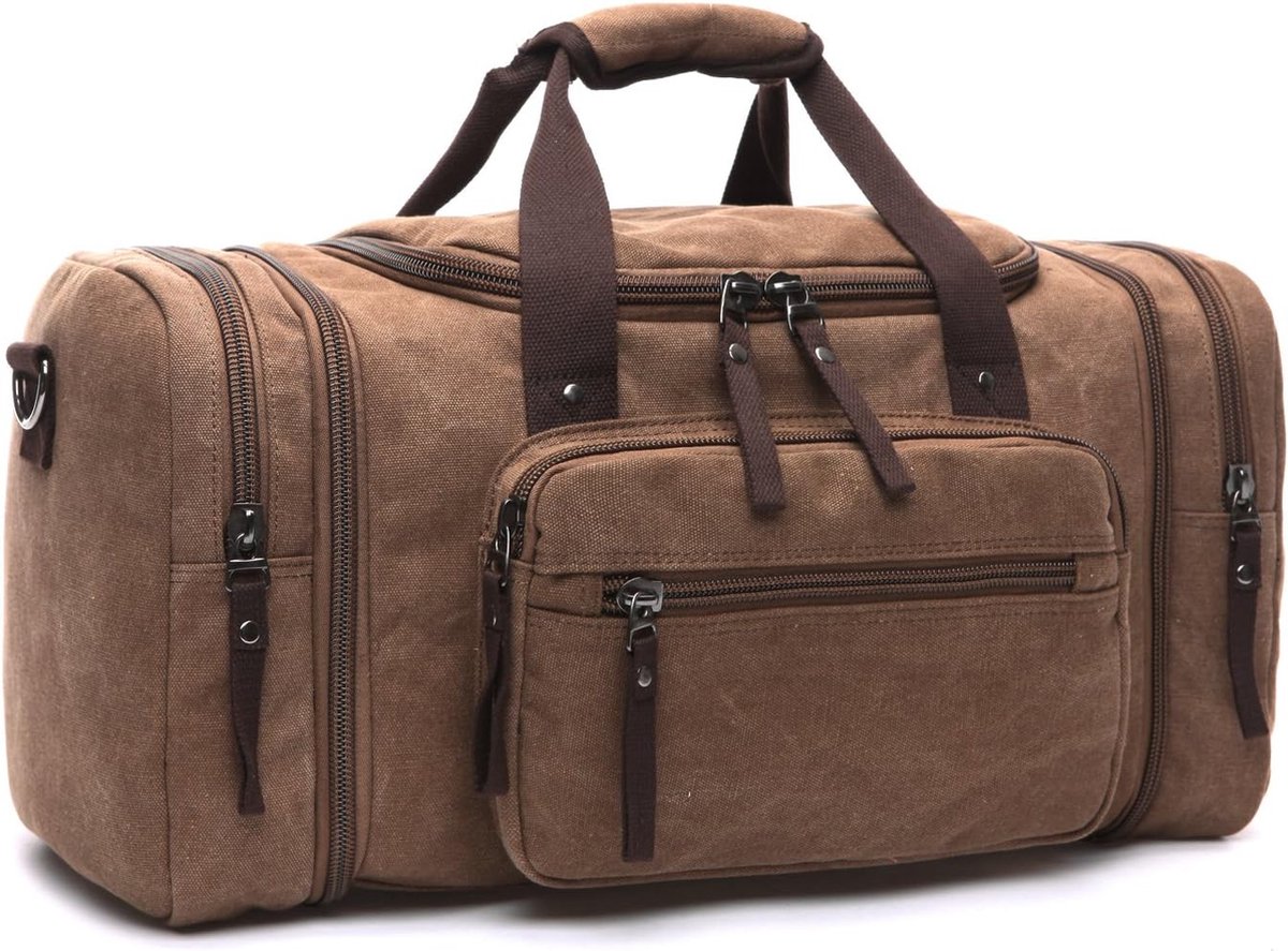 Riokem ® Vintage Canvas Reistas voor Heren en Dames met Grote Capaciteit