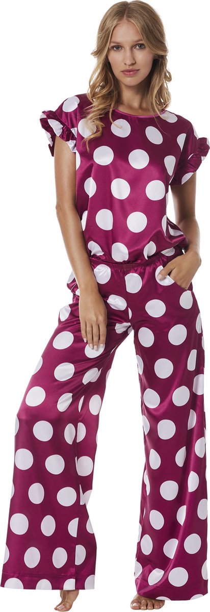 Fuchsia lange stippenpyjama PIGEON