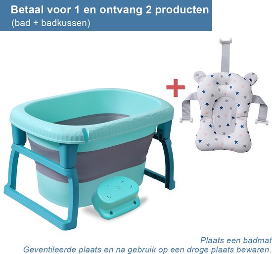 K IKIDO Inklapbaar Bad - Babybadje - Bad Baby - Babybadkuip - Opvouwbare Zitbad - met Badkussen & Badkruk -Bath Bucket - Opvouwbaar bad kinderen - Opvouwbaar Bad van Aquamovil — afbeelding 5