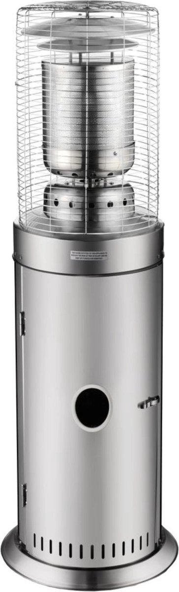 Hendi Terrasverwarmer Gas Staand - Professionele Lounge Heater - Verrijdbaar - Propaan/Butaan - 85kW - Ø556x(H)143cm