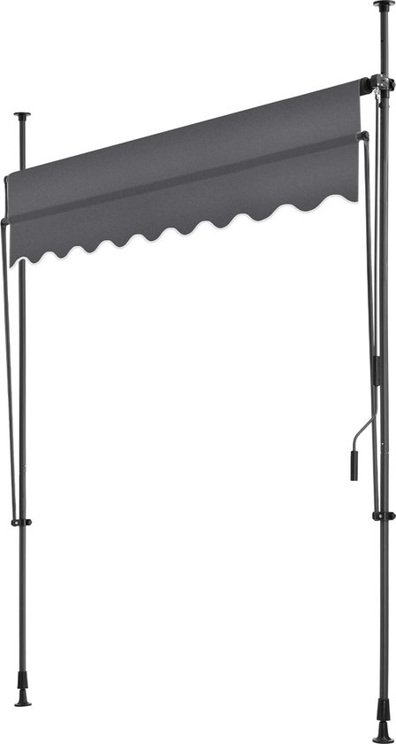 tectake - auvent à pince - Parasol - Auvent - Réglable - Parasol à pince - Parasol Balcon - 200 x 180 cm - noir-gris - parasol - 404959