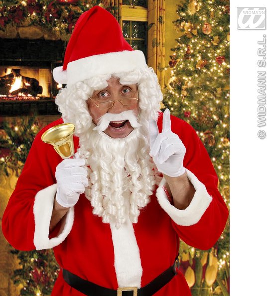 "Kerstman pruik en baard luxe exemplaar voor volwassenen  - Verkleedattribuut - One size"