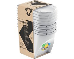 Keden - Sortibox - Set afvalsorteerbakken 4x25L - Prullenbakken - Essengrijs