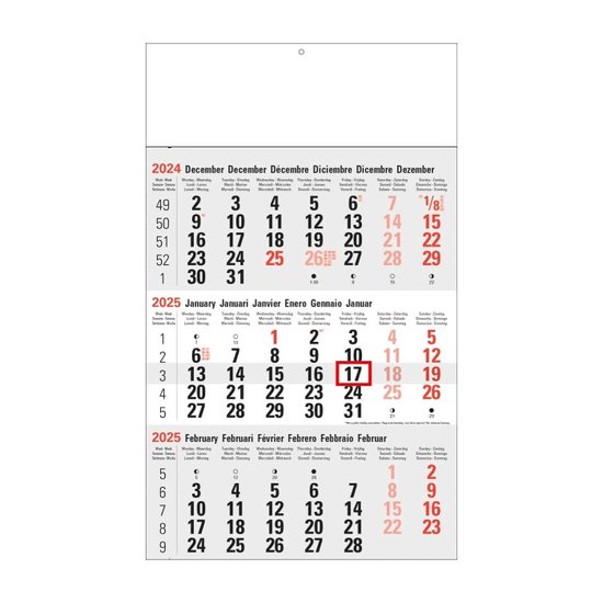 Calendrier 3 mois Benelux 2020