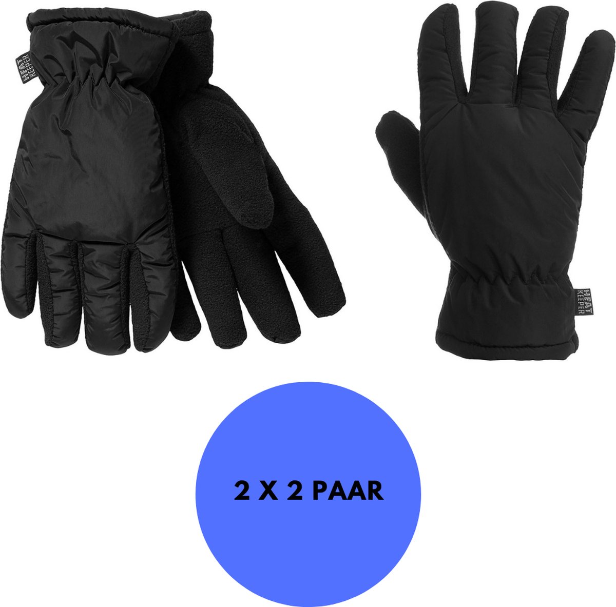 Heatkeeper Mega thermo handschoenen heren – 2-Paar Winter handschoenen Zwart
