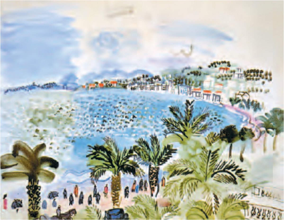 Catch Projecten Raoul Dufy - De Promenade des Anglais - Kunstposter - 60x80 cm Multicolor
