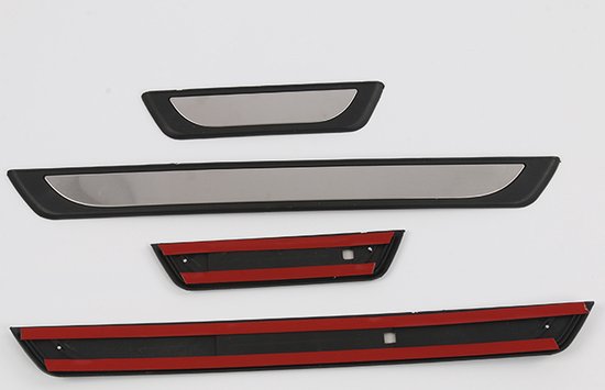 Seuils de porte (baguettes d'entrée) pour Ford Edge 2 2015 (5 portes) - Protection anti-rayures - Set de 4 - Zwart Chrome