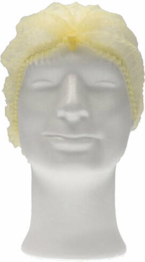 CMT® | 100 Wegwerp Haarnetjes | GEEL | non-woven | Latexvrij | Clip Caps