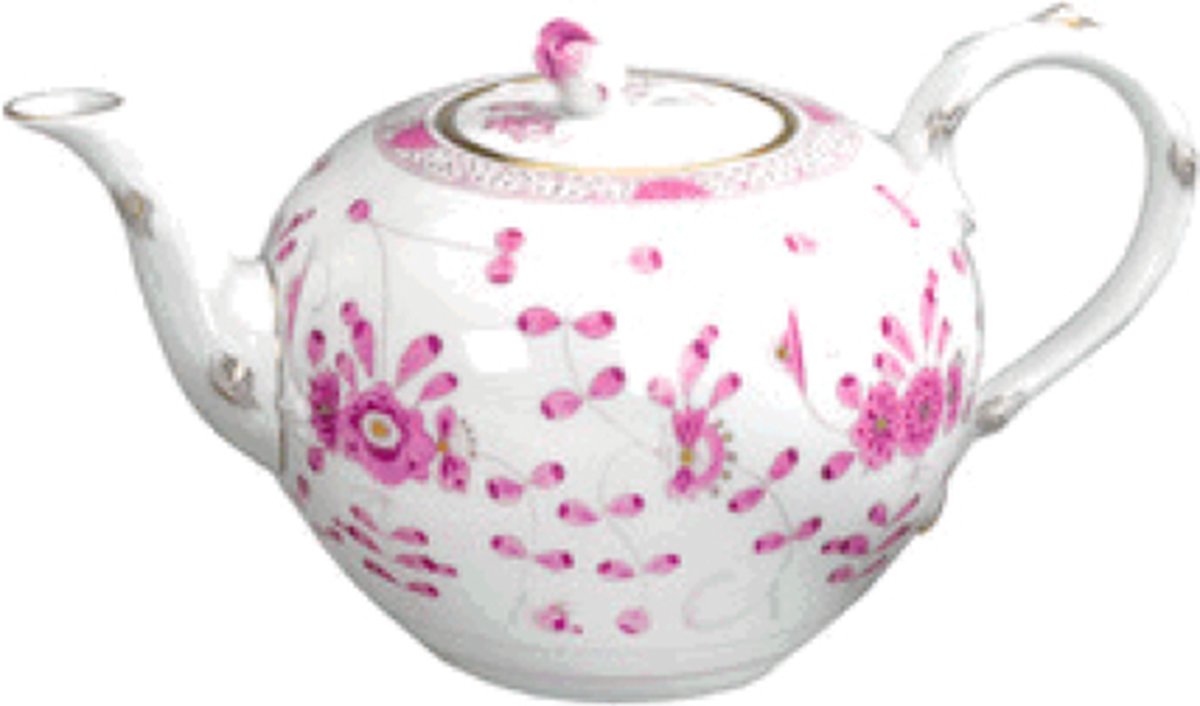 Meissen Theepot klein Indisch Paars volledig handbeschilderd