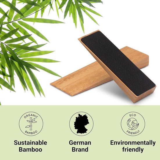 Houten deurstopper met antislip, 5 stuks houten driehoekige