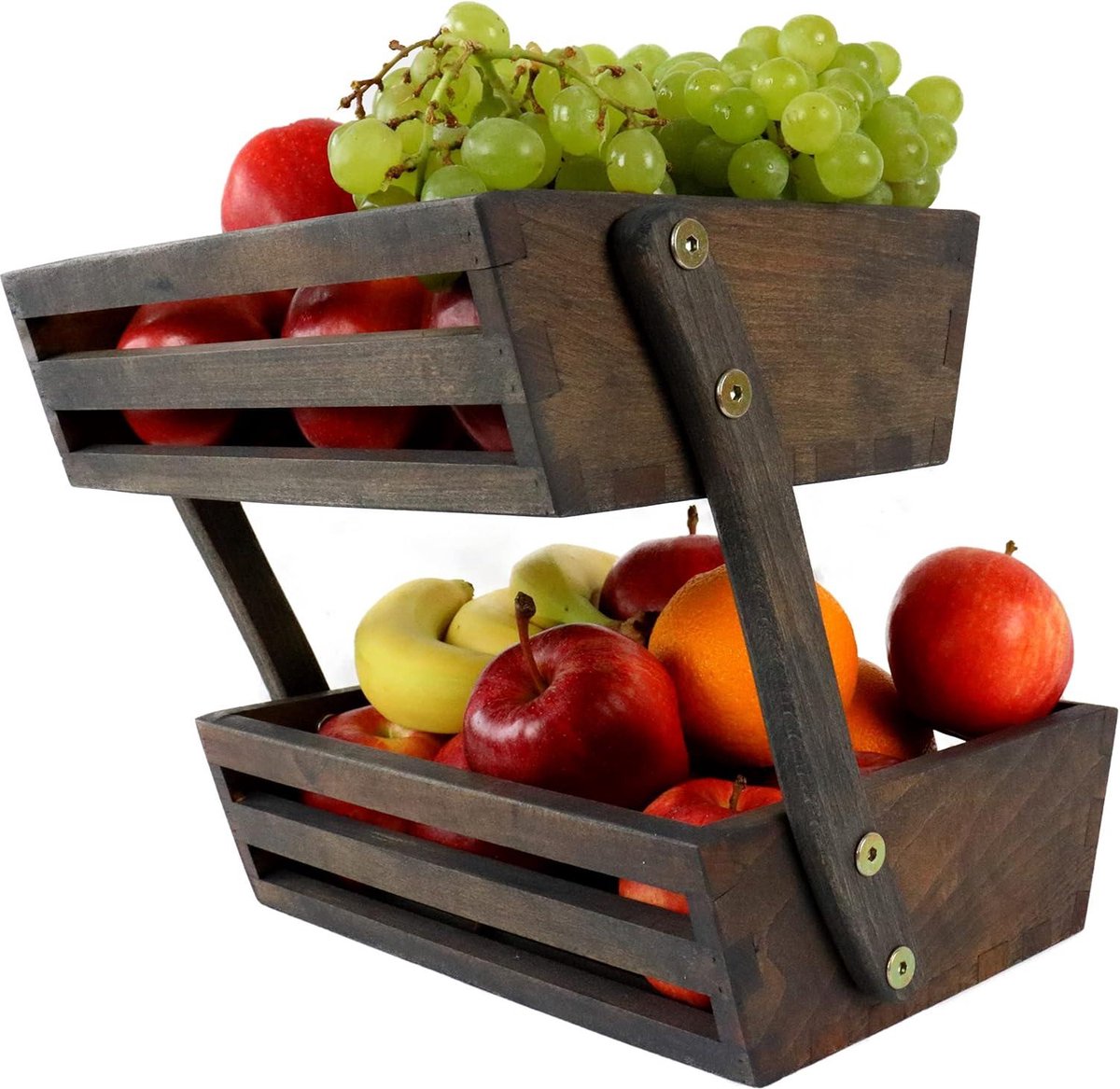 Beukenhouten fruitmand - afmetingen 24 x 32 x 29 cm - fruitetagère