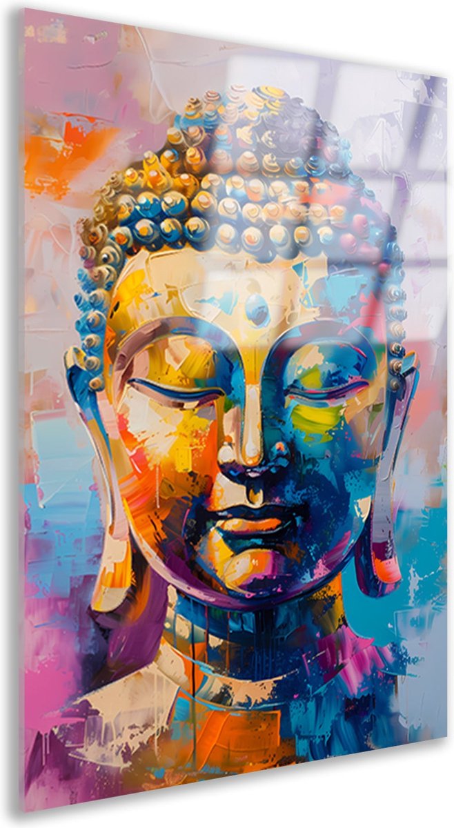 Boeddha glasschilderijen - Religie glasschilderijen - Glas schilderij Verf - Klassiek schilderijen - Schilderijen plexiglas - Kunst aan de muur acrylglas 100x150 cm