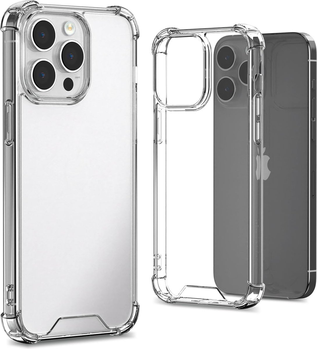 Hoesje geschikt voor iPhone 15 Pro Transparant Doorzichtig Hoesje ShockProof - Siliconen Shock Proof Hardcase hoesje geschikt voor iPhone 15 pro - Kristal Helder