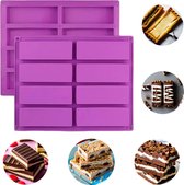 Bol.com Lynn's siliconen bakvorm - Reepvorm - 8 rechthoekige holtes - Geschikt voor snoeprepen zeep chocolade granola bars gebak... aanbieding