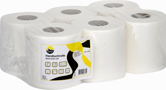 Foto: Kurtt poetspapier poetsrol tork rol handdoekrol 2laags handdoekrol midi rollen papieren tork rol schoonmaak papier hygiene papier poetsrol snel absorberend stevige papier