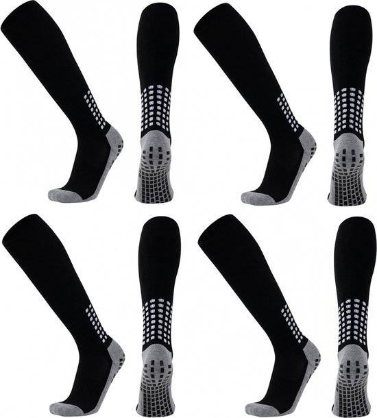 Gripsokken Voetbal - sportsokken - 4 paar - one size 40-47 - Compressie - prestatieverhogend - Verbeterde Grip - Kwaliteit - Stevige en Comfortabele Sokken - met anti-slip noppen - voor de meeste sporten