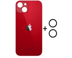 iPhone 13 Mini Achterkant Vervanging Glas inclusief O-Ringen | Back Cover | Met logo | Big hole | Rood