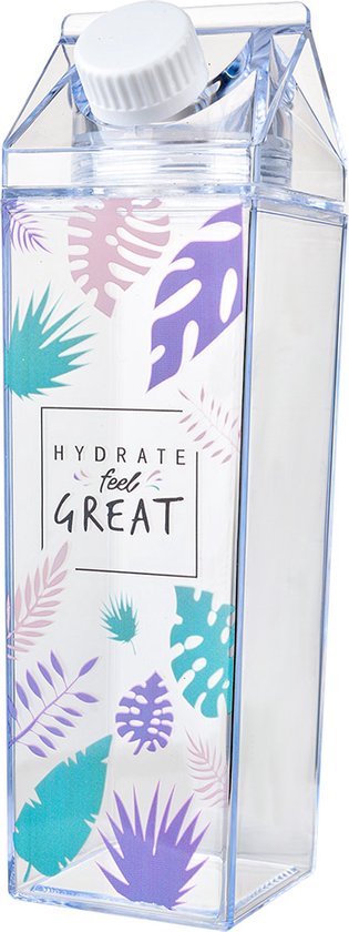 Clayre & Eef Gourde 500 ml Feuilles en plastique transparent