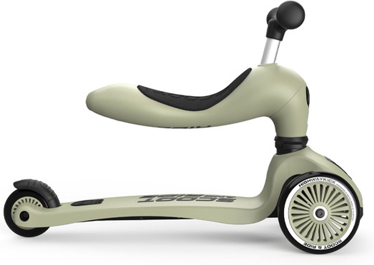 Scoot & Ride Highwaykick 1 – 2-in-1 Kinderstep – Loopfiets en Step in Één – Zonder Gereedschap Ombouwbaar – Veilig en Stabiel – Olijf — afbeelding 9
