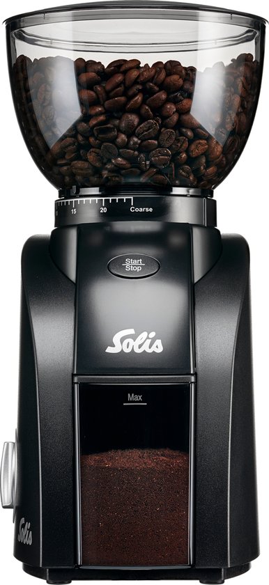 Solis Scala Zero Static 1662 Koffiemolen Elektrisch - Koffiemaler met 24 Maalinstellingen - Coffee Grinder - Antistatisch - Zwart