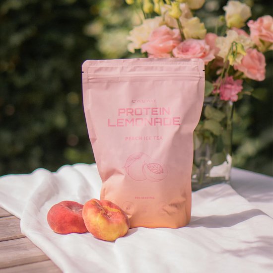 Cabau Protein Lemonade - Peach Ice Tea - Eiwitrijk & Suikerarm - Licht & Verfrissend van smaak - 38 drankjes - Hét zomerdrankje van 2024 van Cabau — afbeelding 4