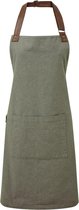 Horecaschort / apron moss green oxford katoen / restaurant schort / Horeca kleding /keukenschort
