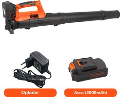 Kibani accu bladblazer 18V - grote mondopening - blaassnelheid 150km/h - bladblazer accu - bladblazer met accu en oplader - bladblazer elektrisch - bladblazers