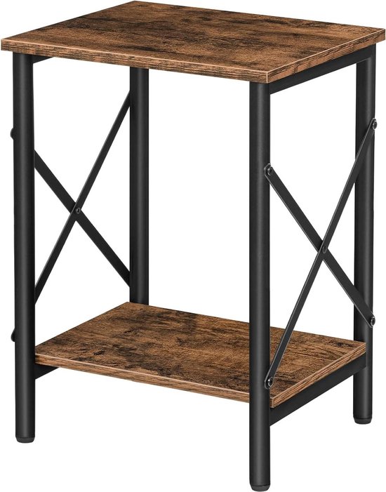 HOMCOM Bijzettafel, C-vormig, ruimtebesparend, nachtkastje/koffietafel