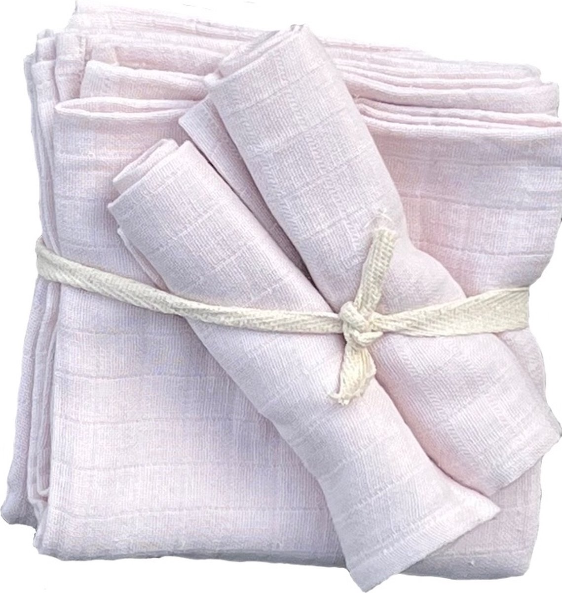 Goedkoopste Set van 4 hydrofiele doeken - 65 x 65 - 30 x 30 - Spuugdoekje - Swaddle - oud roze