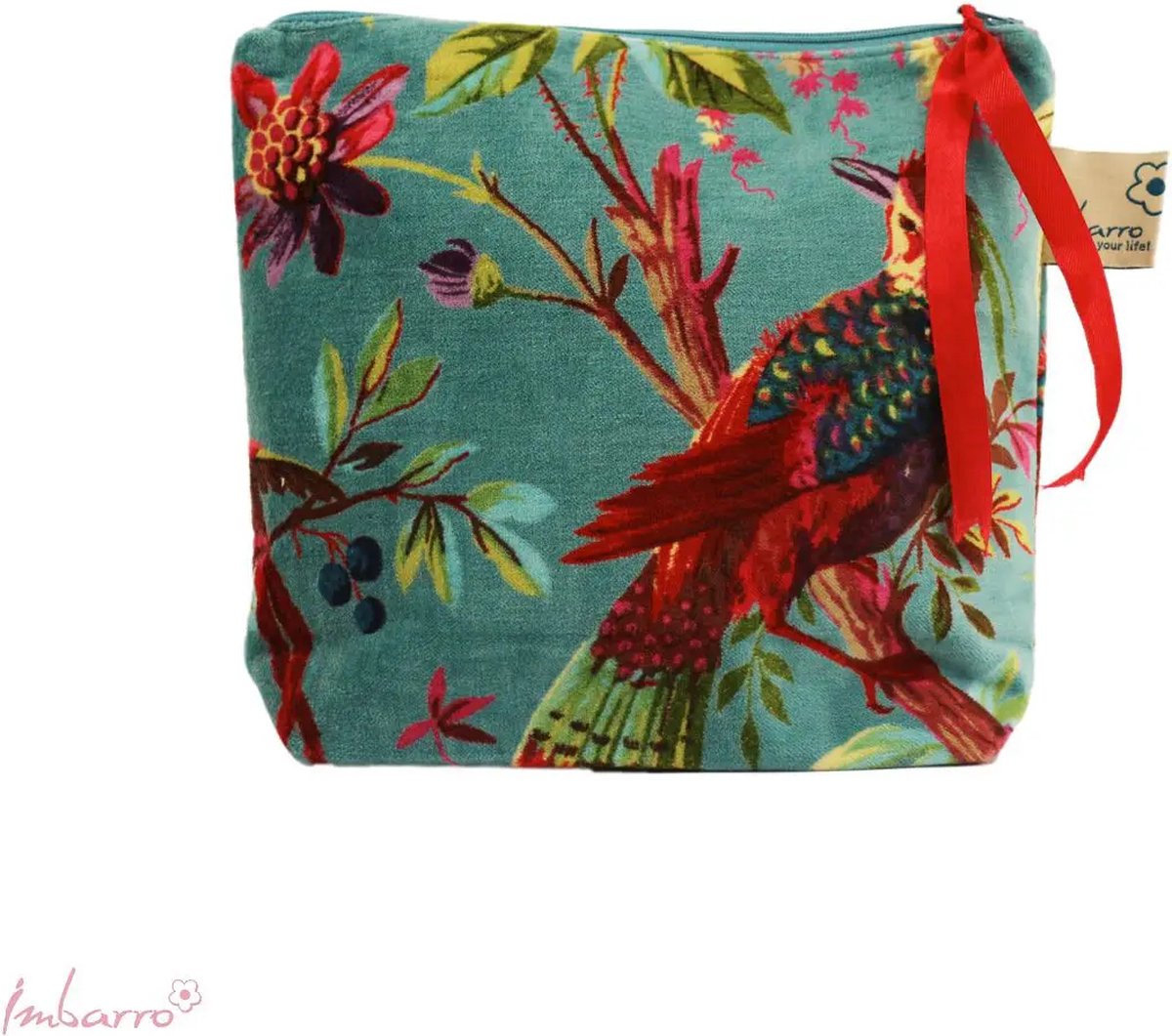 Imbarro - Pouch - Clutch - Toilettas - Paradise - Teal - Velvet