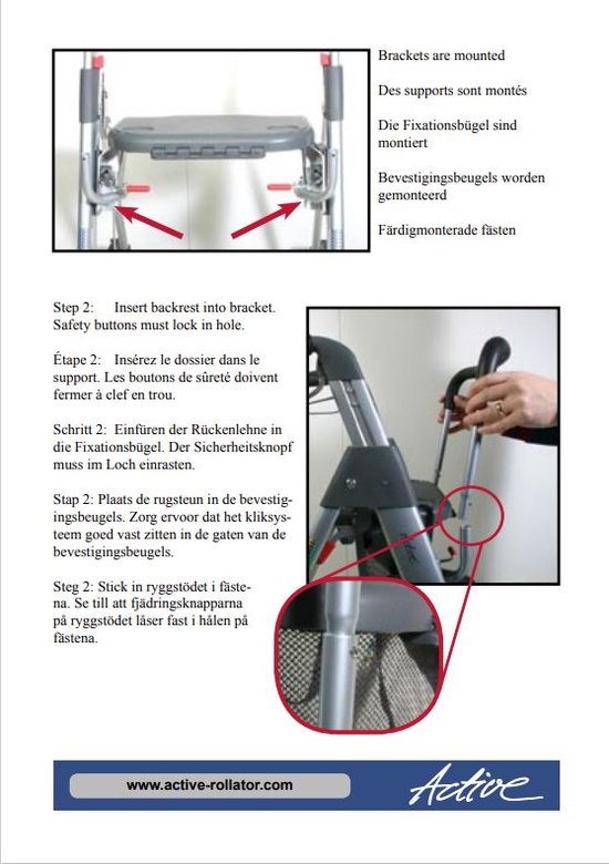 DOSSIER pour un rollator ANWB Active (livraison sans rollator)