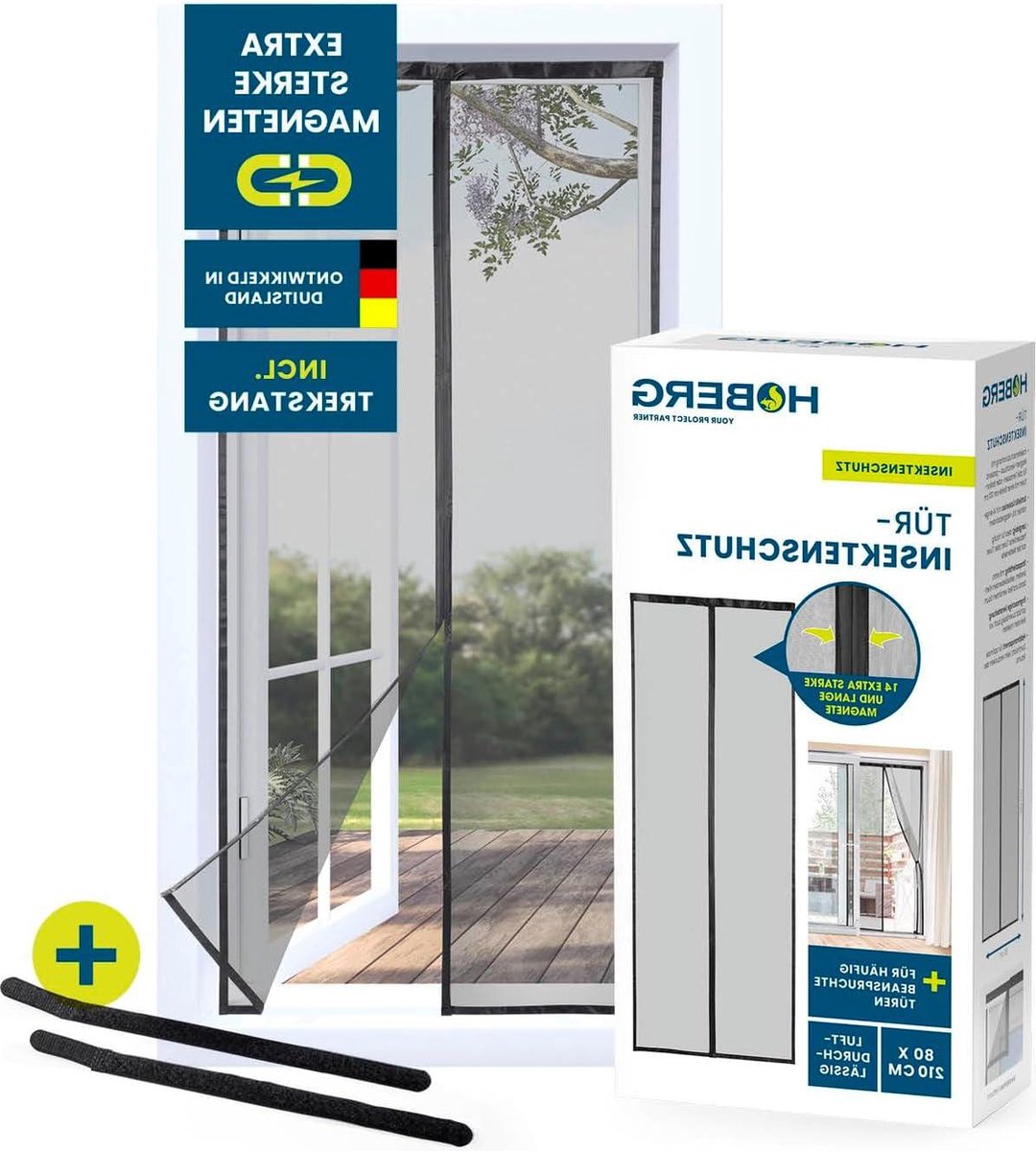 Vliegengordijn 80 x 210 cm - magneetstrip - balkondeur - zelfsluitend - slijtvast