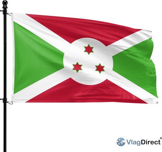VlagDirect - drapeau burundi - drapeau Burundi - 90 x 150 cm.