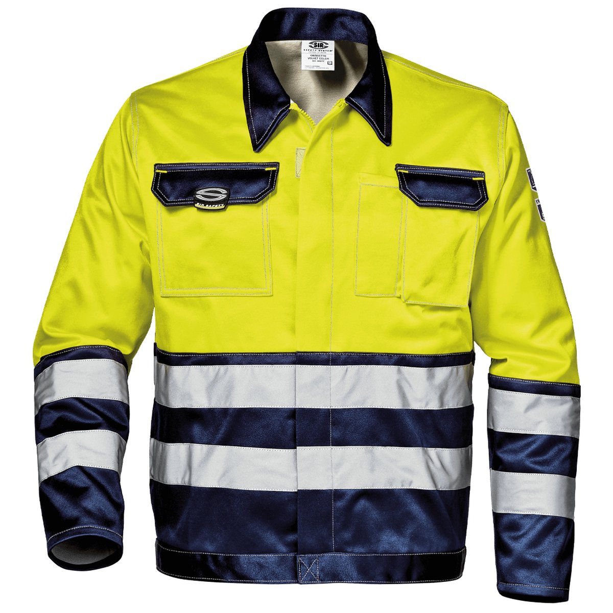 SIR SAFETY VELVET COLOR Hi Vis Reflecterend Stof Werkjas HEREN Veiligheidsjas Geel Blauw - EN ISO 20471 Klasse 2