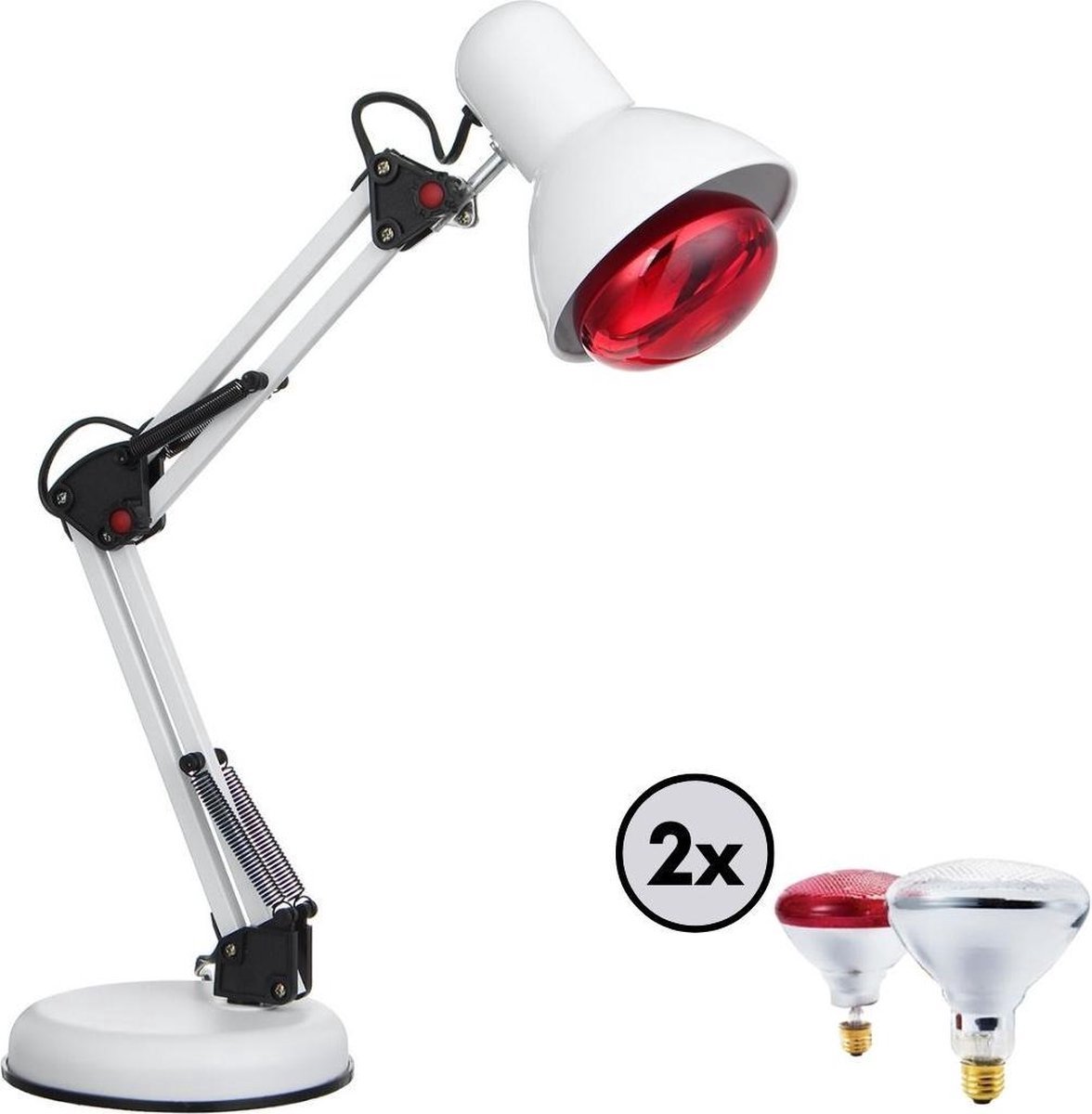 Infraroodlamp - 275 Watt - Geschikt voor spier en gewrichtspijn - Hoogte verstelbaar - Lichttherapie - Infrarood lamp - Infraroodtherapie - Lichttherapie lamp op Prijzenvolger.com