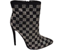 RUON- LUXE - ENKELLAARSJE MET MARCESITEINLEG-NAALDHAK-BLACK-39