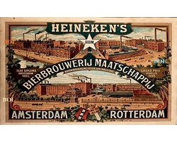 Heineken Oude Fabrieken Metalen Wandbord, Maat:30x20 cm - Bands-Artiest-Muziek-Werkplaats-Garage-Classic Car-oldtimer-Man Cave-Wandbord Mancave-Kroeg decoratie-Tekstbord-Metalen wanddecoratie