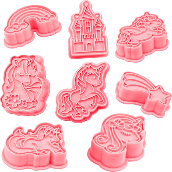 Unicorn -pièces Licorne avec Tampons - Cuisson des Biscuits Licorne - Set de 8 Formes de Biscuits Différentes