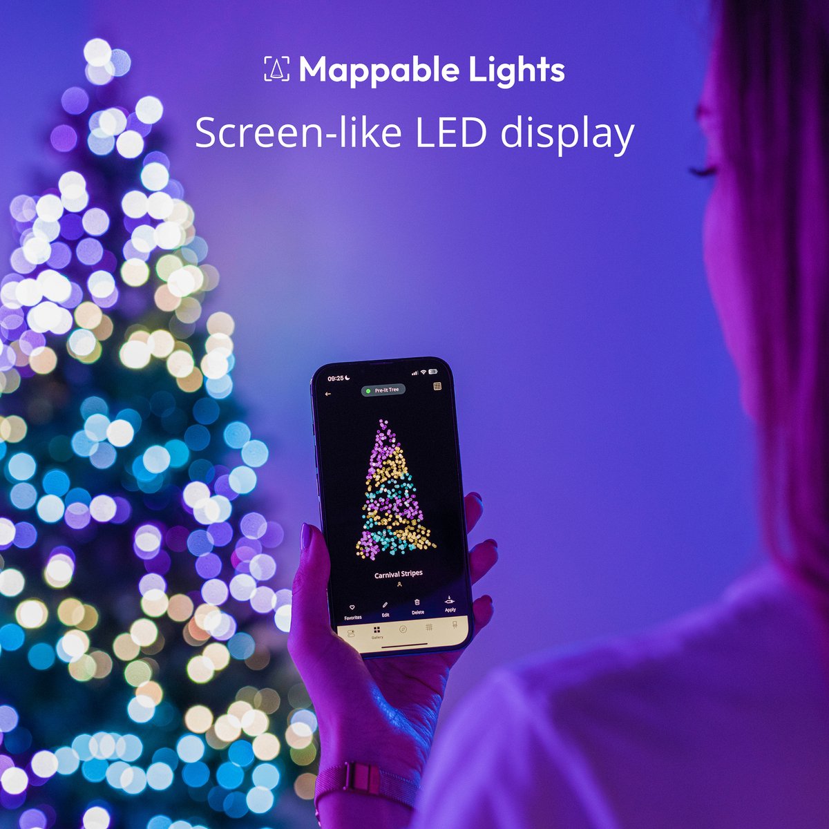 Twinkly Strings Lichtsnoer - 60M - LED - 750LED RGB - Dimbaar - Binnen & Buiten - Bluetooth of Wifi - Werkt met Homekit, Homey, Google Home en Razer Chroma - Zwart – foto 4