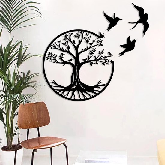 Metalen wanddecoratie Boom van rondjes te koop